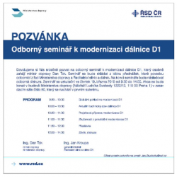 Odborný seminář k modernizaci dálnice D1