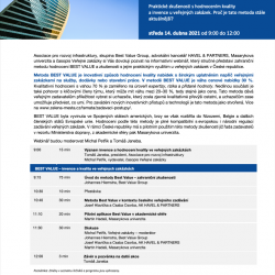 Metoda BEST VALUE ve veřejném zadávání